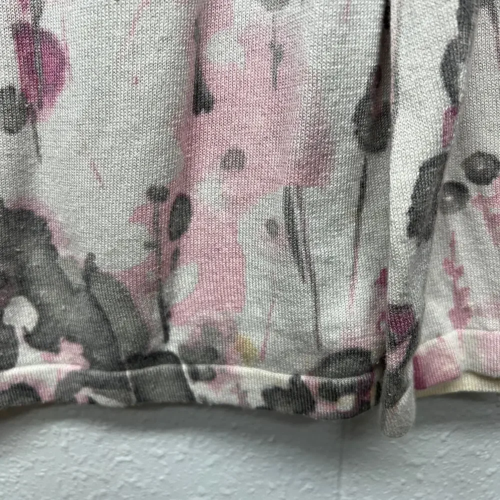 J.Jill Silk Cotton Cashmere Floral Cardigan Sweater Womens Medium Quiet Luxury